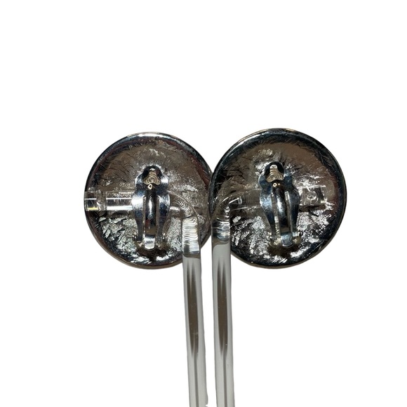 Anne Klein Vintage Lion Head Round Clip On Large Statement Earrings - Picture 2 of 4